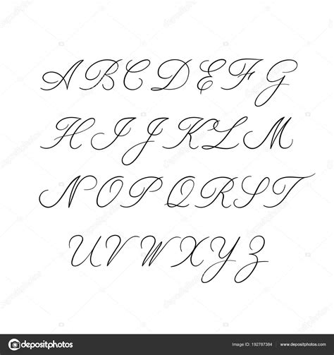 Alfabeto Caligr Fico Fonte De Escova Manuscrita Decorativa Letras