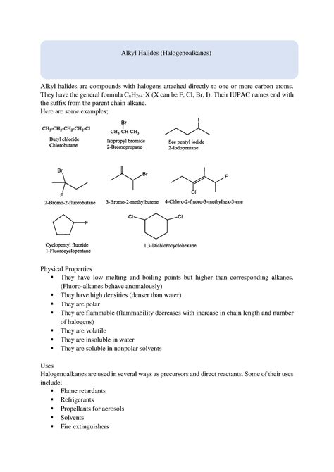 Alkyl Halides And Alcohols Introduction To Biology Studocu