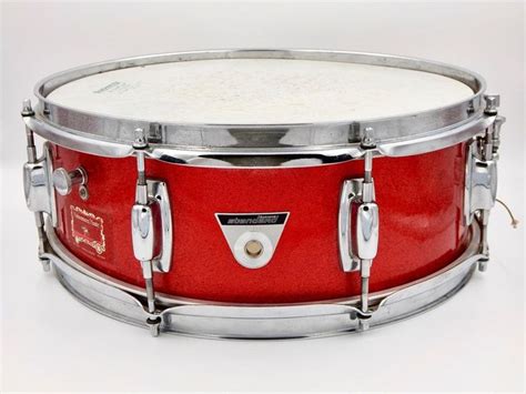 Vintage Ludwig Standard Snare Drum Red Sparkle Ludwig Snare Drum