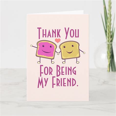 Thank You For Being My Friend Card Size 5 X 7 Color Matte