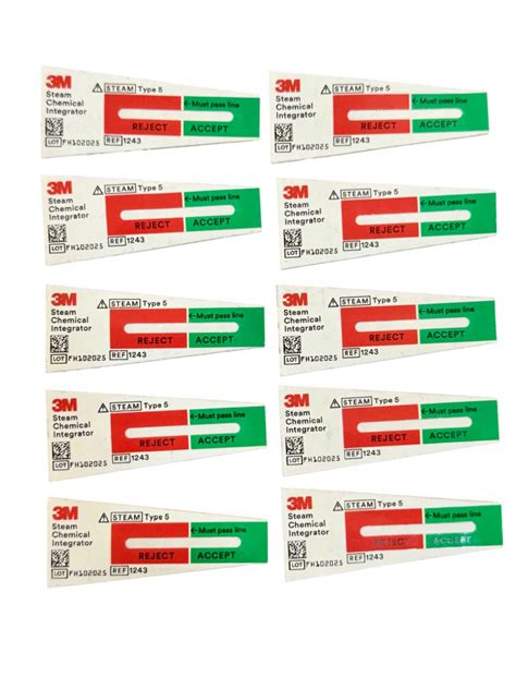 3m Sterilization Indicator Test Strips For Autoclaves And Pressure Cookers Type 5 Steam Integrator