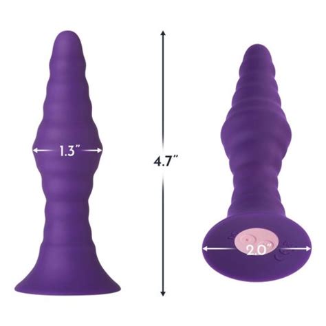 Pyra Small Remote Control 10 Function Rechargeable Ribbed Silicone Butt Plug With Turbo Boost