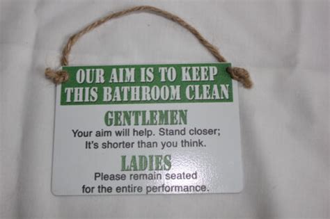 Our Aim Is To Keep This Bathroom Clean Gentleman Etcmetal Sign Ebay