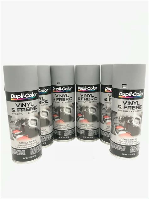 Duplicolor Hvp109 6 Pack Vinyl And Fabric Spray Paint Medium Gray 11