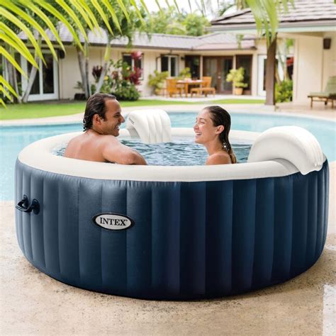 Intex 77 In X 28 In 4 Person Inflatable Round Hot Tub In The Hot Tubs