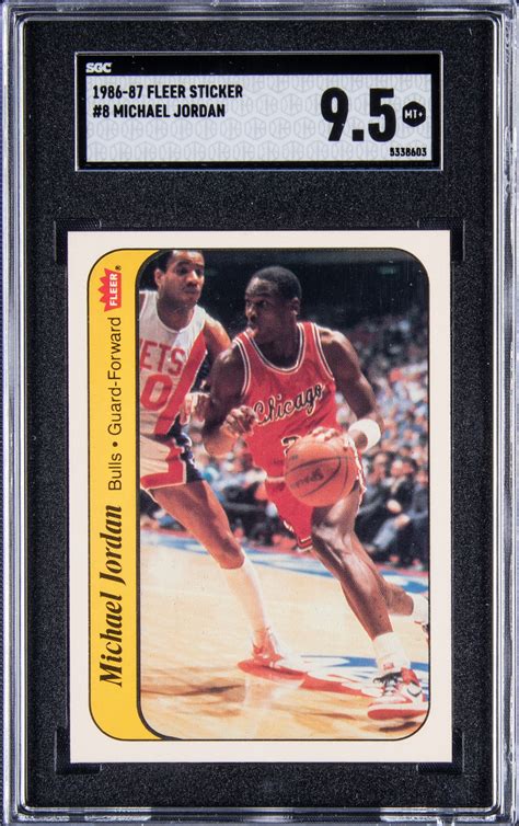 Lot Detail 1986 87 Fleer Sticker 8 Michael Jordan Rookie Card Sgc