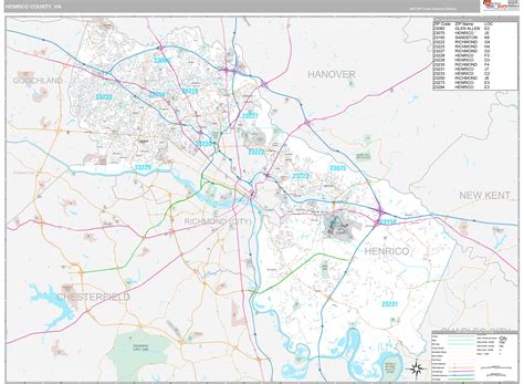 Henrico County Va Wall Map Premium Style By Marketmaps