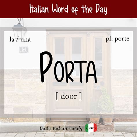 Italian Word Of The Day Porta Door Story Telling Co