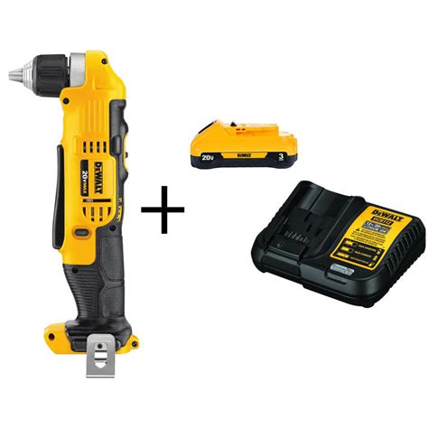 Dewalt 20 Volt Max Lithium Ion Cordless 38 In Right Angle Drill Tool