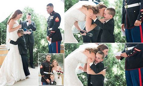 Marine S Son Cries In Stepmom S Arms As They Exchange Vows Vows New York Wedding Marines