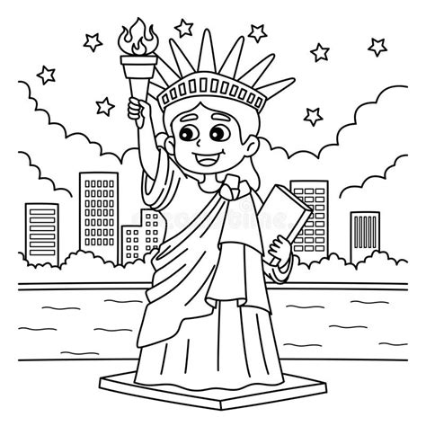 Statue Of Liberty Coloring Pages For Kindergarten