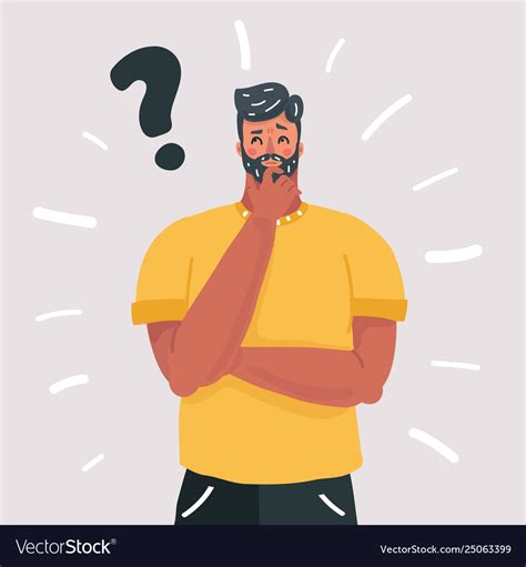 Man Thinking Question Doubt Expression Royalty Free Vector