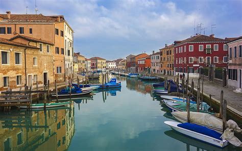 Venice Murano Island Venice Murano Houses Italy Boats Hd