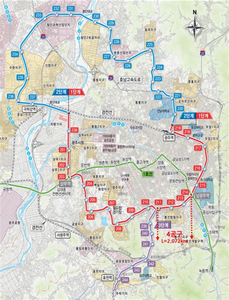 광주시 동구 녹동에서 광산구 평동까지의 20.5km거리에서 20개역을 운행하고 있습니다. 한라, 광주 도시철도 2호선 1단계 4공구 공사 수주 - 매일경제