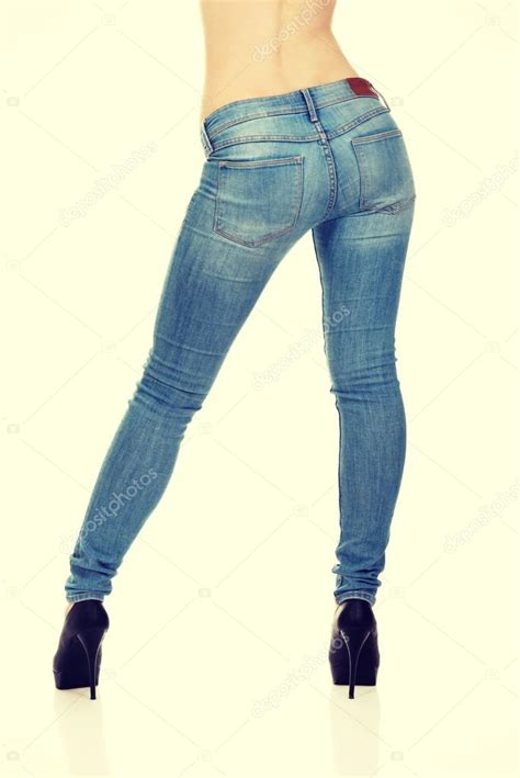 Shirtless Woman Alluring In Jeans Stock Photo By Piotr Marcinski