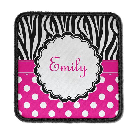 Custom Zebra Print And Polka Dots Iron On Patches Personalized