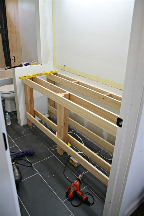 How to build a bathroom vanity from scratch. How to build a DIY open bathroom vanity (With images ...