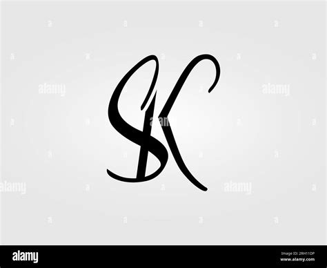 Initial Sk Letter Logo Design Vector Template Monogram Lettermark Sk