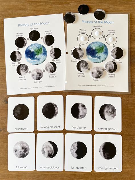 Phases Of The Moon Printable Cards Printable Templates