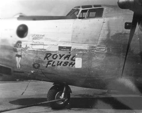 B 24 Liberator Bomber Royal Flush Nose Art 458th Bomb Group World War