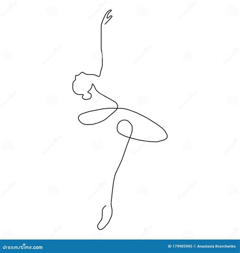 Dibujo De Líneas Continuas Bailarina De Ballet Ilustración Vectorial