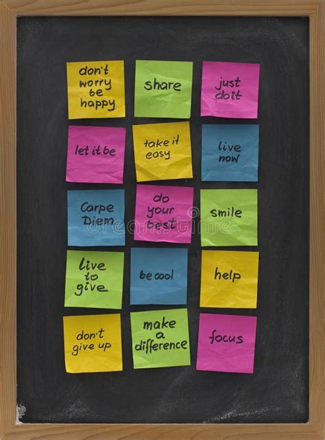 Blackboard With Motivational Reminders Colorful Crumpled Sticky Notes