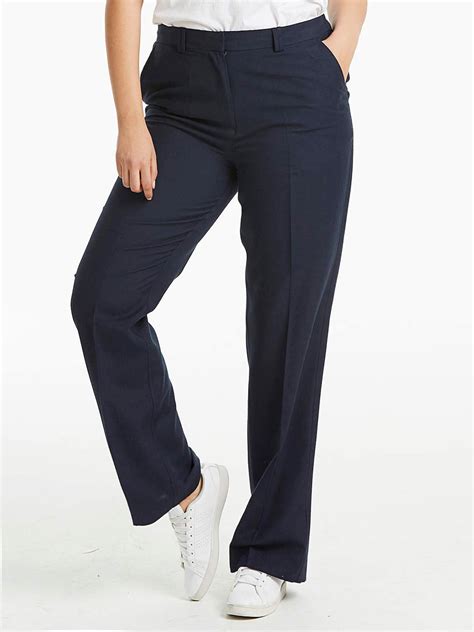 Joanna Hope Joanna Hope Navy Linen Blend Trousers Size 10 To 32