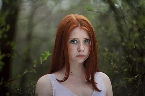 Free Download Hd Wallpaper Forest Look Redhead Freckle Lora