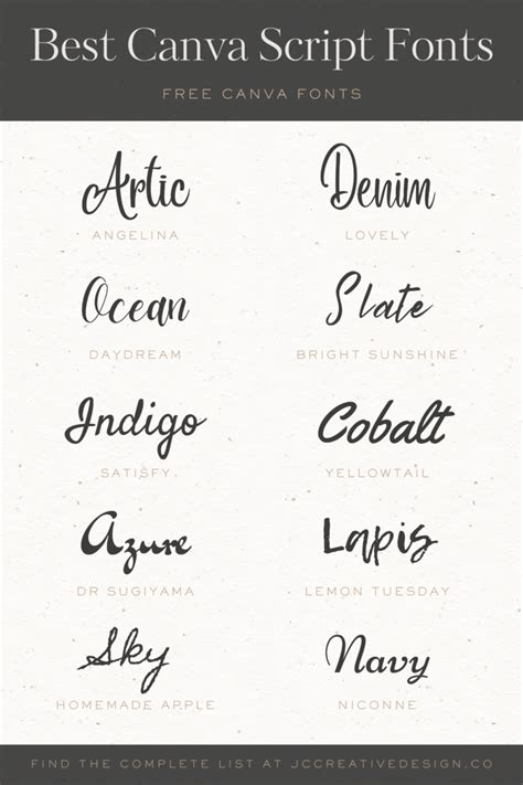 The Best Fonts On Canva 55 Elegant Free Script Fonts