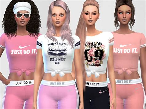 Pinkzombiecupcakes Nike Air T Shirts Collection Sims 4 Clothing