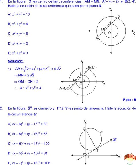 Ecuación De La Circunferencia Ejercicios Resueltos Ecuaciones