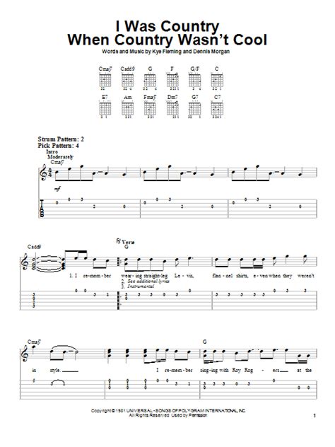 100+ easy guitar covers with tab, chords, backing track and pdf. I Was Country When Country Wasn't Cool by Barbara Mandrell - Easy Guitar Tab - Guitar Instructor
