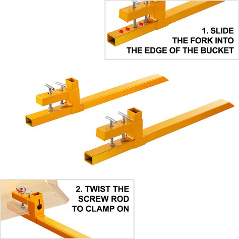 Vevor Clamp On Pallet Forks Tractor Bucket Forks 43in 1500lbs For