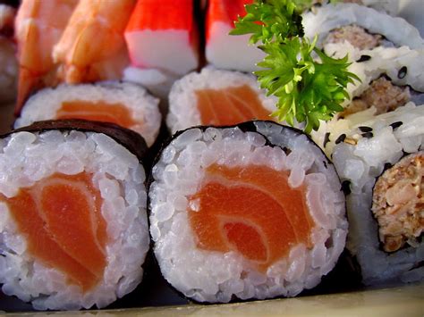 Hd Wallpaper California Maki Sushi Rolls Meat Fish Plate Platter