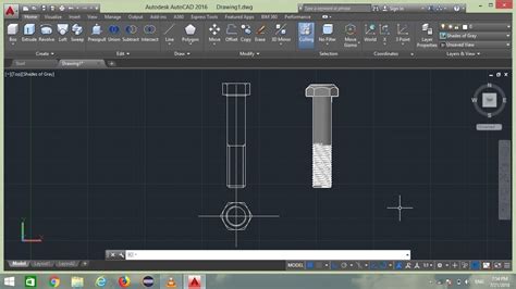 How To Design A Bolt And Nut In Autocad Autocad हिन्दी Tutorial