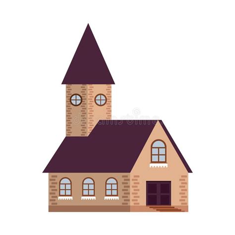 Old Church In Winter Stock Illustration Illustration Of