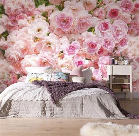 Romantic Pink Rose Flower Background Wall Murals Wedding House Etsy