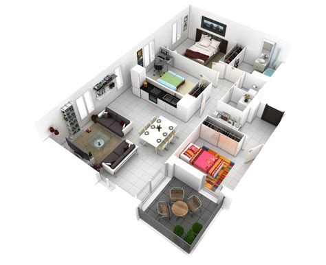 Three bedroom house plans also offer a nice compromise between spaciousness and affordability. 25 More 3 Bedroom 3D Floor Plans | Architecture & Design