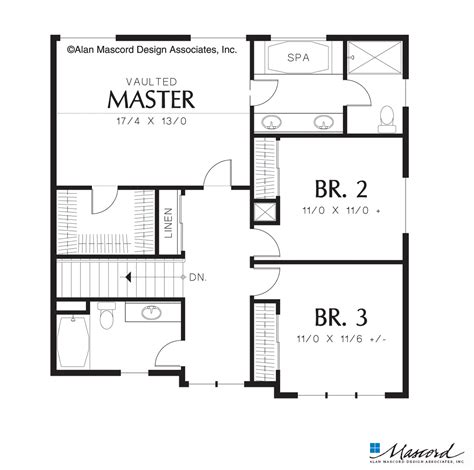 Mascord House Plan 22142a The Morrison Upper Floor Plan Craftsman