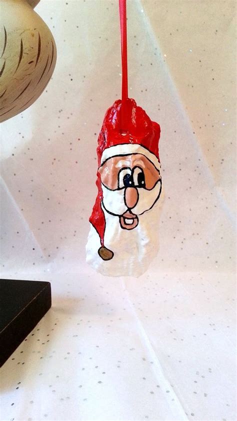 A thirdlee signature ornament, these salty shells are a common beach combing treasure in the northeast. Hand painted oyster shell santa ornament coastal by ...