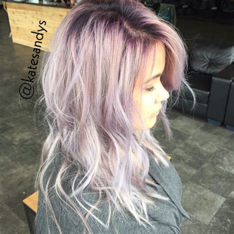 Lavender Silver Hair With A Purple Root Shadow Lavender Hair Hair