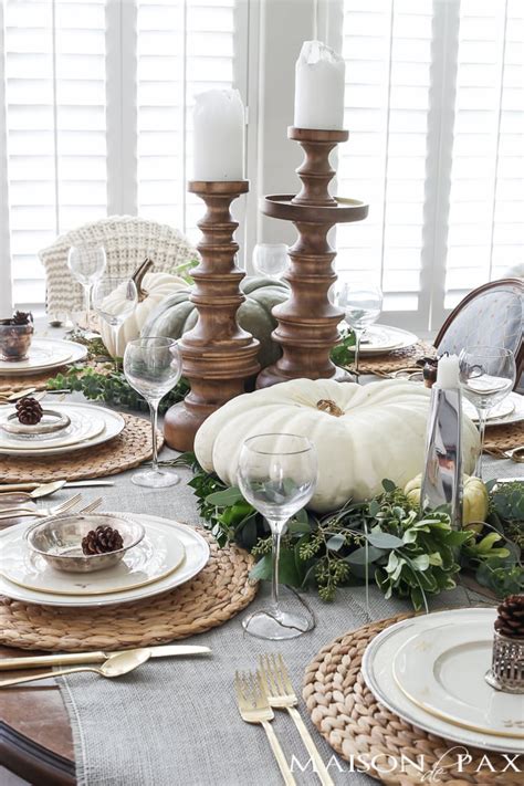 While i was editing pictures for this post i asked my husband if he thought people would want to see 51 gorgeous pictures of my fall table! Elegant, Neutral Thanksgiving Table Decor - Maison de Pax