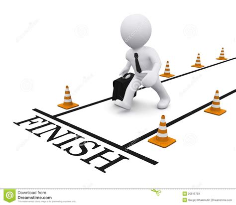 3d Man On The Finish Line Stock Photos Image 20815793