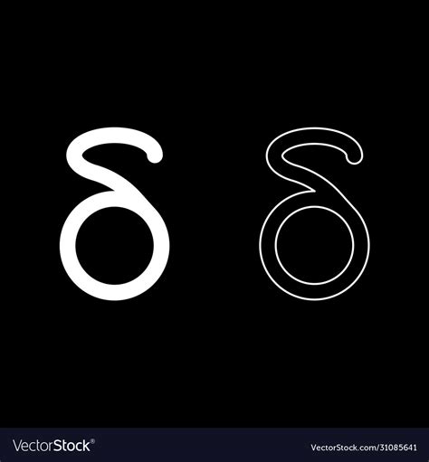 Delta Greek Symbol Small Letter Lowercase Font Vector Image