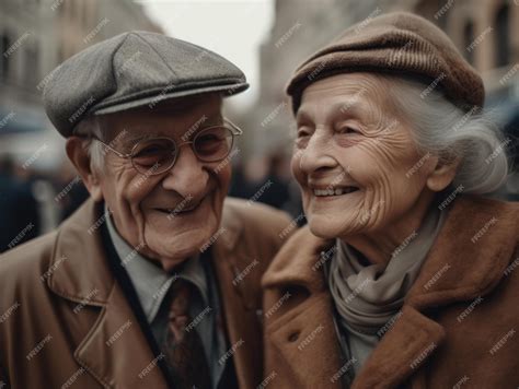 Couple De Personnes âgées Amoureux Souriant Photo Premium