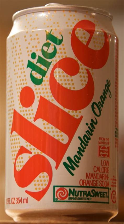 Vintage Diet Slice Mandarin Orange Aluminum Soda Can Late 1980s Early