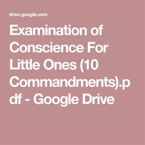 Checking for remote file health. Examination of Conscience For Little Ones (10 Commandments ...