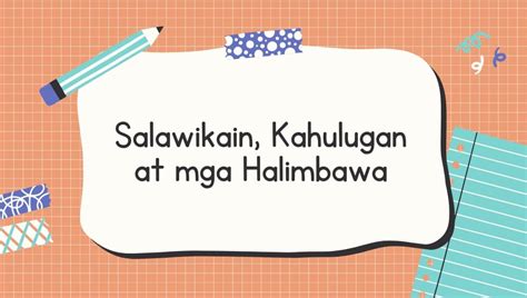 Salawikain Example Tagalog