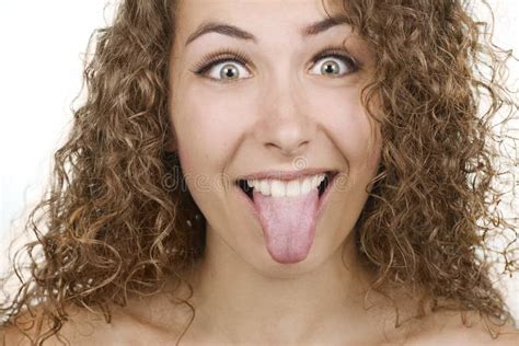 Woman Sticking Her Tongue Out Stock Photo Image 15101424