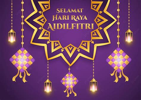 Selamat Hari Raya Aidilfitri Purple Mandala Background In 2023